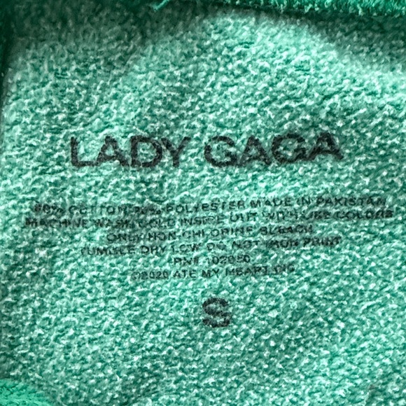 Z Lady Gaga Chromatica Unisex Small Vibrant Teal Graphic Joggers Music Concert - Picture 2 of 6